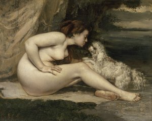 امرأة عارية مع كلب ، 1861-1862