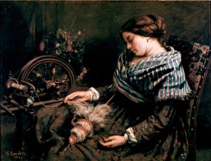 لوحة سليبينج سبينر لغوستاف كوربيه (1819-1877) 1853 خافت. 91x115 سم مونبلييه ، متحف فابر بواسطة غوستاف كوربيت