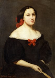 امرأة مع مروحة ؛ Femme a L "Eventail، 1861 بواسطة غوستاف كوربيت