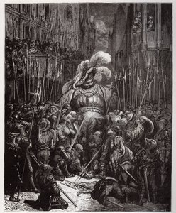 في بداية الصوت ، شكر بلطف جميع عمال اللحام في جحافله - رسم توضيحي من "Gargantua and Pantagruel" ، بقلم فرانسوا رابيليه - نقش لغوستاف دوري (1832-1883) بواسطة غوستاف دور