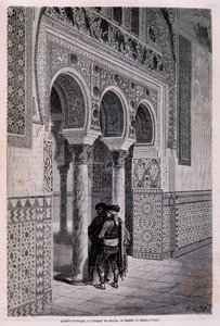 تفاصيل رواق الكازار في إشبيلية - بقلم Doré ، في "" Tour du Monde "، النصف الثاني. 1866. بواسطة غوستاف دور