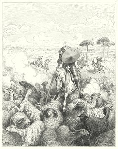 Gustave Dores Don Quixote: "He charged the squadron of sheep" (engraving) بواسطة غوستاف دور