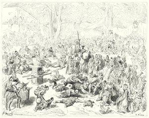 Gustave Dores Don Quixote: "Poor Sancho followed his master with a heavy heart" (engraving) بواسطة غوستاف دور