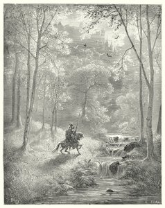 Gustave Dores Don Quixote: "The sky appears to him more transparent, and the sun seems to shine with redoubled brightness" (engraving) بواسطة غوستاف دور