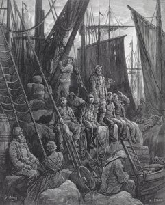 Houndsditch ، من "لندن ، رحلة حج" ، كتبها وليام بلانشارد جيرولد (1826-1894) ، نقشها هيليودور جوزيف بيسان (1822-1890) ، حانة. 1872 بواسطة غوستاف دور