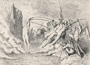 رسم توضيحي للكوميديا الإلهية - الجحيم (لا ديفينا كوميديا ، لا إنفيرنو) لدانتي بواسطة غوستاف دور