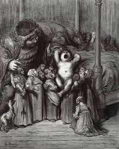 رسم توضيحي لكتاب Gargantua and Pantagruel بواسطة Rabelais ، 1854. بواسطة غوستاف دور