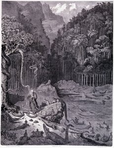 رأيت في أمريكا ... اللوح الحادي عشر - رسم غوستاف دوري (1832-1883) ، لـ La legende du Jeif يتجول بواسطة Pierre Dupont ، إصدار Librairie du Magasin Picturesque ، باريس 1862 بواسطة غوستاف دور