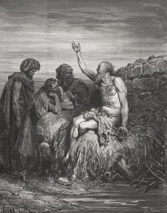 أيوب وأصدقائه ، أيوب 6: 1-4 ، رسم توضيحي من "الكتاب المقدس" لدور ، منقوش بقلم JRegnier ، 1866 بواسطة غوستاف دور