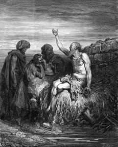 أيوب وأصدقاؤه نقش لدوريه. - الكتاب المقدس بواسطة غوستاف دور
