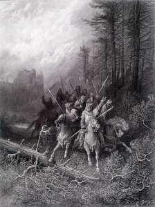 الملك آرثر في غابة Broceliande (دورة فرسان المائدة المستديرة) - في "" Viviane "لألفريد تينيسون ، رسم إيضاحي لـ G. Doré بواسطة غوستاف دور