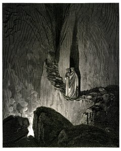 الجحيم (الكوميديا الإلهية) لدانتي أليغييري رسمها غوستاف دور. طبعة هاشيت 1861. ترجمة فرنسية بقلم بيير أنجيلو فيورنتينو. E
