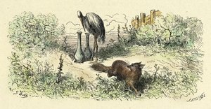 الثعلب واللقلق (نقش من 1861-1868) بواسطة غوستاف دور