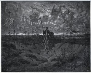 في هذه الرحلة ، تحدث مغامرنا الجديد تمامًا مع نفسه - من "Don Quixote de la Mancha" للمخرج ميغيل سيرفانتس بواسطة غوستاف دور