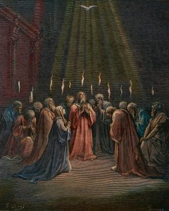عيد العنصرة - عيد العنصرة (مجيء الروح القدس) - عيد العنصرة ، نزول الروح القدس ، نقش غوستاف دوري (1832-1883) - تلوين لاحقًا بواسطة غوستاف دور