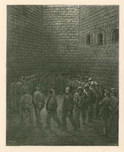 سجناء في ساحة ممارسة السجن في Newgate بواسطة غوستاف دور