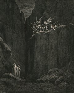 بالكاد وصلت قدميه إلى أدنى السرير أسفله ، c1890. بواسطة غوستاف دور