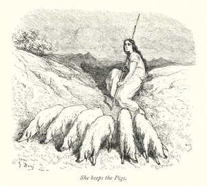 إنها تحافظ على الخنازير (نقش) بواسطة غوستاف دور