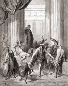 رفقاء أوليسيس ، من طبعة أواخر القرن التاسع عشر لـ Fables de La Fontaine (نقش على الخشب) بواسطة غوستاف دور