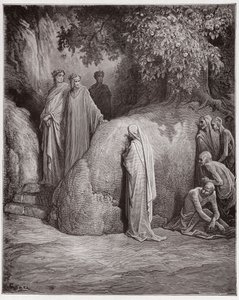 الكوميديا الإلهية (La Divina Comedia ، La Divine Comedie) ، Purgatorio ، Canto 23: Dante يتعرف على ظل Forese بين الشراهة - بواسطة Dante Alighieri (1265-1321) - رسم توضيحي لـ Gustave Dore (1832-1883) بواسطة غوستاف دور