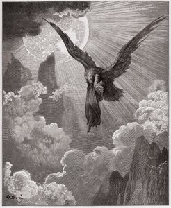 الكوميديا الإلهية (La Divina Comedia ، La Divine Comedie) ، Purgatorio ، Canto 9: Dante ، في المنام ، ينقلها نسر - بقلم دانتي أليغييري (1265-1321) - رسم توضيحي لغوستاف دوري (1832-1883) بواسطة غوستاف دور