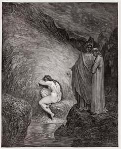 الكوميديا الإلهية (La Divina Commedia ، La Divine Comedie) ، Inferno ، Canto 30: Myrrha ، محكوم عليه بسفاح القربى - بواسطة Dante Alighieri (1265-1321) - رسم توضيحي لـ Gustave Dore (1832-1883) بواسطة غوستاف دور