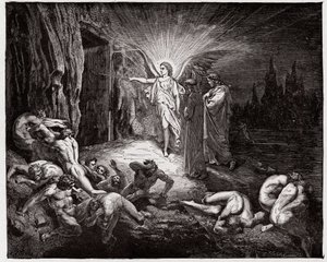 الكوميديا الإلهية (La Divina Commedia ، La Divine Comedie) ، Inferno ، Canto 9: الملاك يفتح البوابات - بقلم دانتي أليغيري (1265-1321) - رسم من غوستاف دوري (1832-1883) بواسطة غوستاف دور