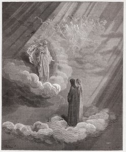 الكوميديا الإلهية (La Divina Commedia ، La Divine Comedie) ، Paradiso ، Canto 16: روح Cacciaguida تتحدث عن فلورنسا - بواسطة Dante Alighieri (1265-1321) - رسم من Gustave Dore (1832-1883) بواسطة غوستاف دور