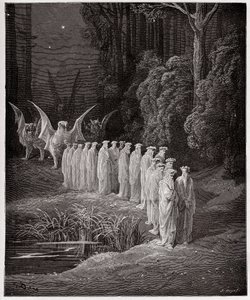 الكوميديا الإلهية (La Divina Commedia ، La Divine Comedie) ، Purgatorio ، كانتو 29: 24 شيخًا في موكب نهاية العالم - بقلم دانتي أليغييري (1265-1321) - رسم من غوستاف دوري (1832-1883) بواسطة غوستاف دور