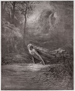 الكوميديا الإلهية (La Divina Commedia ، La Divine Comedie) ، Purgatorio ، Canto 31: Dante مغمورة في نهر Lethe - بواسطة Dante Alighieri (1265-1321) - رسم من Gustave Dore (1832-1883) بواسطة غوستاف دور