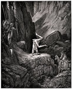 كتاب "دون كيشوت دي لا مانتشا" (كيشوت - كيخوتي) لميغيل دي سرفانتس (1547-1616): الفارس لديه شخصية الفارس الحزين الذي جعل الكابريول "يضع بعض الأشياء عارية حتى لا يراها سانشو ويسارع إلى الالتفاف، راضياً بواسطة غوستاف دور