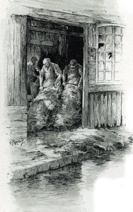 Megissiers de la rue des gobelins في باريس (الدباغون يعملون في الجلود وجلود الحيوانات في شارع des Gobelins ، باريس) رسم بواسطة Gustave Frainpont (1849-1923) مستمدة من "La seine a travers Paris" لسان جوير بواسطة غوستاف فرايبونت