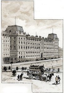 منظر لقسم الشرطة في Quai des golfevres ، باريس رسم بواسطة Gustave Fraipont (1849-1923) من Saint-Juirs