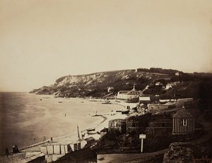 الشاطئ في Sainte-Adresse ، مع Dumont Baths ، 185657. بواسطة غوستاف ليجراي