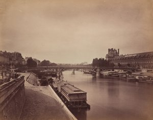 بونت دو كاروسيل ، باريس: منظر إلى الغرب من جسر الفنون ، 1856-1858. بواسطة غوستاف ليجراي