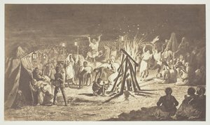 بدون عنوان [لوحة لنيران المخيمات في كامب دي شالون بقلم بينيديكت ماسون] ، 1857. بواسطة غوستاف ليجراي