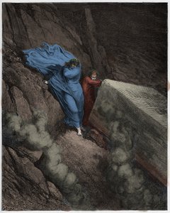 جحيم ، كانتو 11: قبر البابا أناستاسيوس الثاني (Anastase II) ، رسم توضيحي من الكوميديا الإلهية بواسطة دانتي أليغييري ، 1885 (نقش ملون رقميًا) بواسطة غوستاف بعد دوري