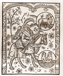 تقويم الراعي - عمال الأشهر - مايو - نقش خشبي من كتاب 1496 الذي طبعه جاي مارشانت (جويدو ميركاتور) في تروا - نقش الخشب في "Le grand Calendrier et compost des Shepherds" -