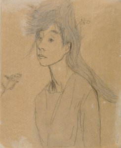 أوفيليا: صورة بورتريه ، ج .1910 (طباشير وغسل على ورق) بواسطة جوين جون