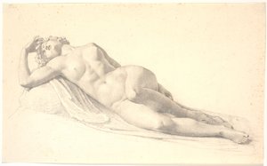 النوم Bacchante. ادرس أو ارسم بعد أول تمثال بالحجم الطبيعي لبيسن