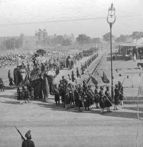 تقريب المهراجا جمعة مسجد ، دلهي ، الهند ، 1913.
