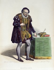 ميشيل إيكيم دي مونتين (1533-92) من "Le Plutarque Francais" بقلم إ. مينشيت ، 1835 (نقش الألوان) بواسطة H. دوبونت