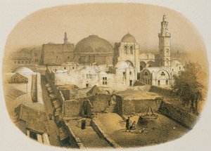 كنيسة القيامة في القدس. الحفر بواسطة Stelzner - Steinkopk JF Editore بواسطة H. Stelzner