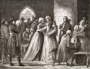 مناشدة المدانين ، 1794 ، من "تاريخ الثورة الفرنسية" من قبل لويس بلانك (1811-1882) ، نقشها بول جونارد (ت 1902) 1847-62 بواسطة H. de la Charlerie
