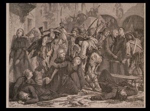 مذبحة الكهنة في سبتمبر 1792 ، نقشها تشارلز موراند
