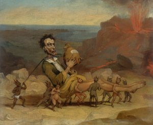صورة كاريكاتورية لإدوارد بولوير ليتون (1803-1873) بواسطة هابلوت نايت براون