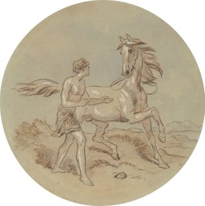 أحد التصاميم الثمانية عشر لسلسلة من اللوحات التي تصور فينوس وأدونيس بواسطة هابلوت نايت براون