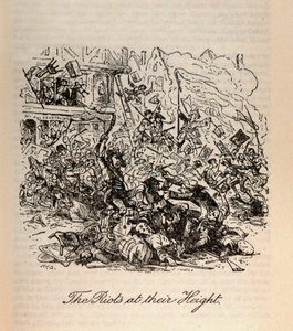 "أعمال الشغب في أوجها" ، من "بارنابي رودج" بقلم تشارلز ديكنز (1812-70) بواسطة هابلوت نايت براون