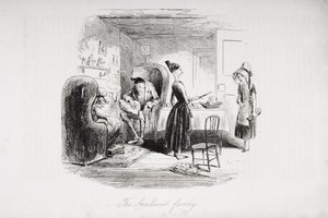 عائلة Smallweed ، رسم توضيحي من "منزل كئيب" تشارلز ديكنز (1812-1870) نشر 1853 بواسطة هابلوت نايت براون