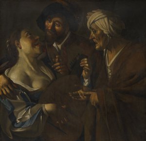 توكيد ، تزوير بعد ديرك فان بابورين (1595-1624) ، حوالي 1930-45 (زيت على قماش) بواسطة هان فان ميجرين